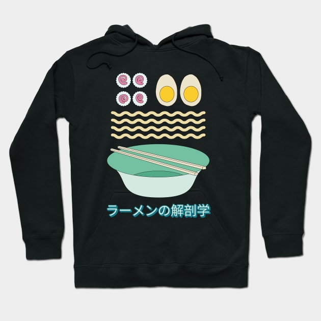 Kawaii Japanese Ramen Anatomy Anime Hoodie by uncommontee